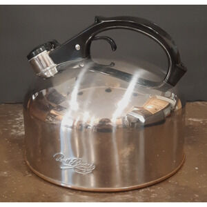 Revere Ware Tea Kettle Pot Paul Stainless Steel / Copper Bottom - Korea E91-C